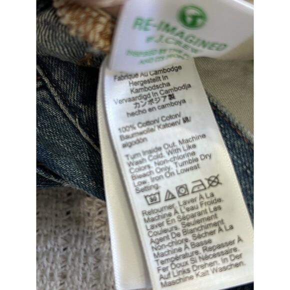 J.Crew Hi Rise Straight Jeans Women's 27 Blue Denim Premium Edition Button Fly a - Picture 8 of 8